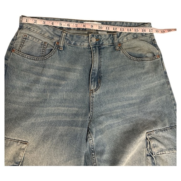 Blue Flare Wide Leg Jeans with Vintage Look - Picture 5 of 5